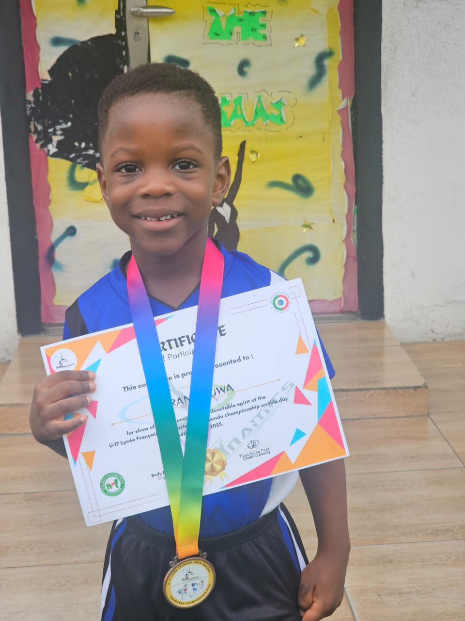 Winner of  taekwondo competition (Lycee Francais Louis Pasteur de Lagos)